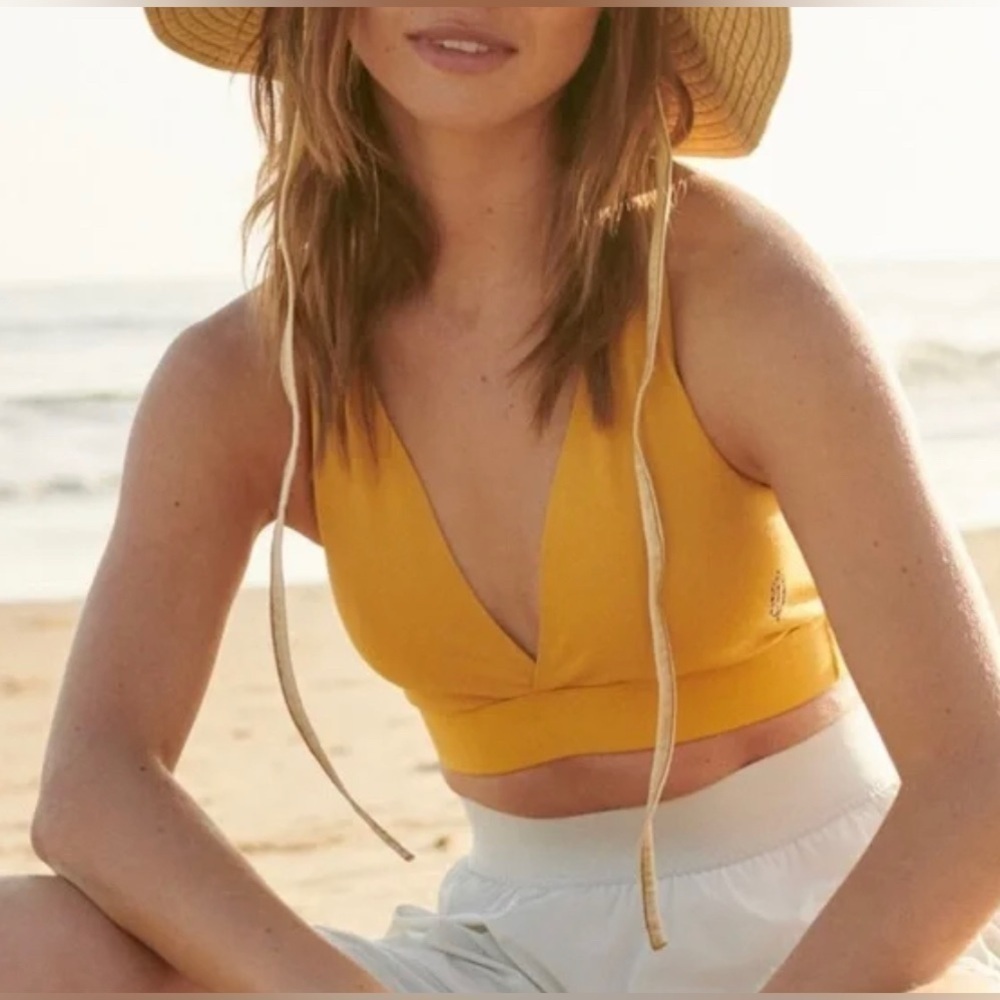 Free People Blaze It Up Bra in turmeric NWT